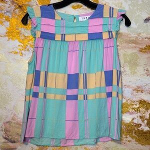 THML Colorful Plaid Women’s Top Medium